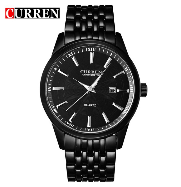 CURREN 8052 Casual Style Full Steel Date Display Men Watch (Full Black) (ETC)