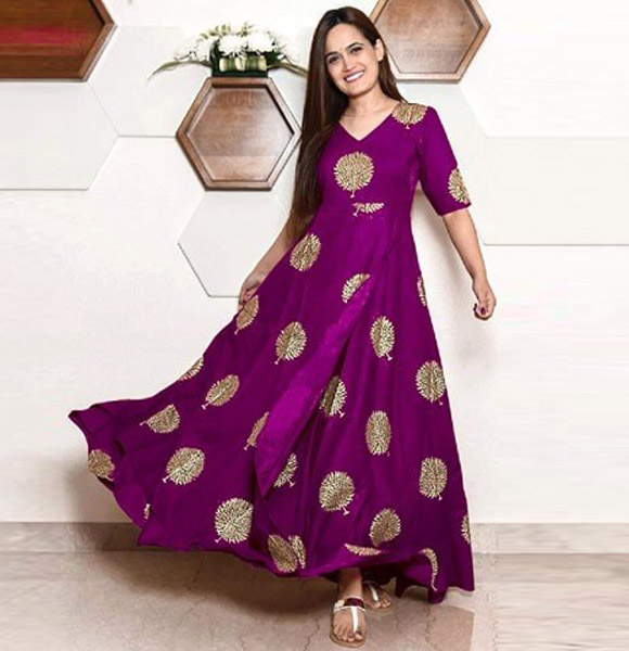 One Piece Readymade Kurti For Woman-purple