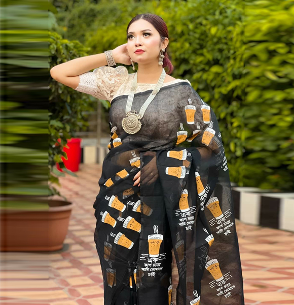 High Quality Screen Print Dhupian Silk Saree GM-326