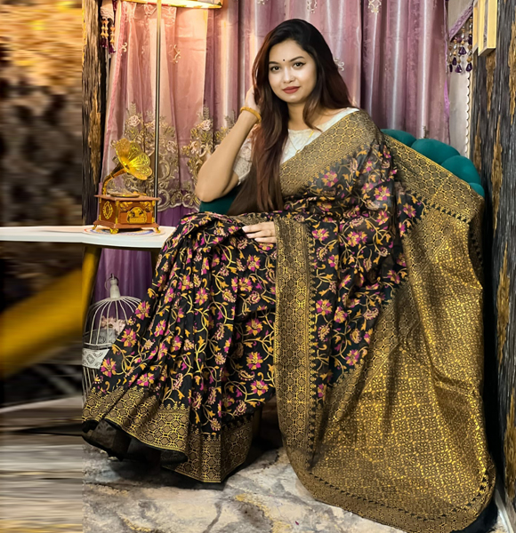 High Quality Screen Print Dhupian Silk Saree GM-309