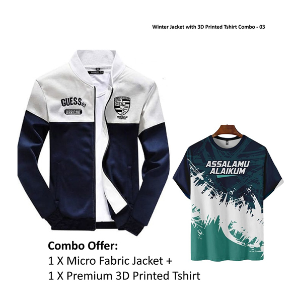 Winter Jacket with 3D Printed Tshirt Combo - 03