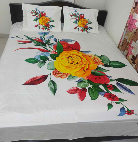 Premium Quality Queen Size Printed Bed Sheet