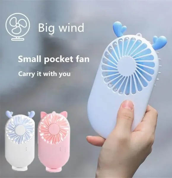 Portable Mini Pocket Fan and Makeup Fan Cool Summer Travel USB Handheld Fan (ANZ)