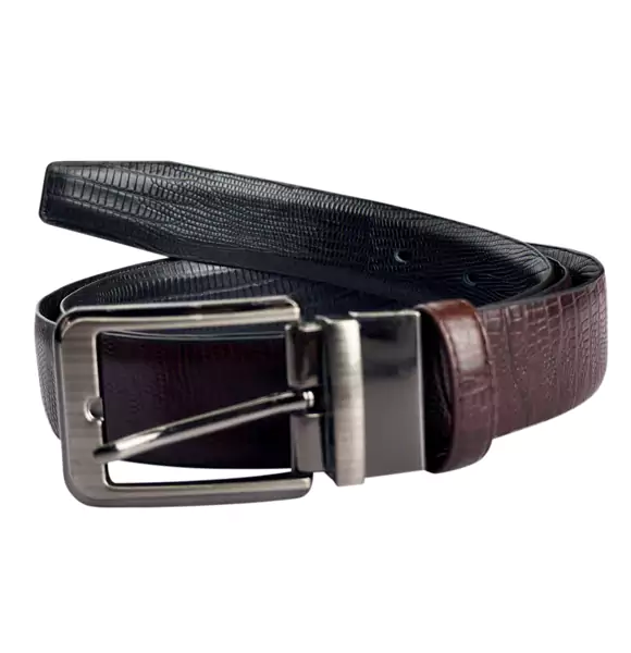 Reversible Men's 100% Leather Formal Belt Black/Brown