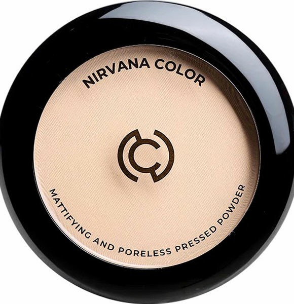 Nirvana Color Mattifying and Poreless Pressed Powder (Light Beige)-15gm (SCL)