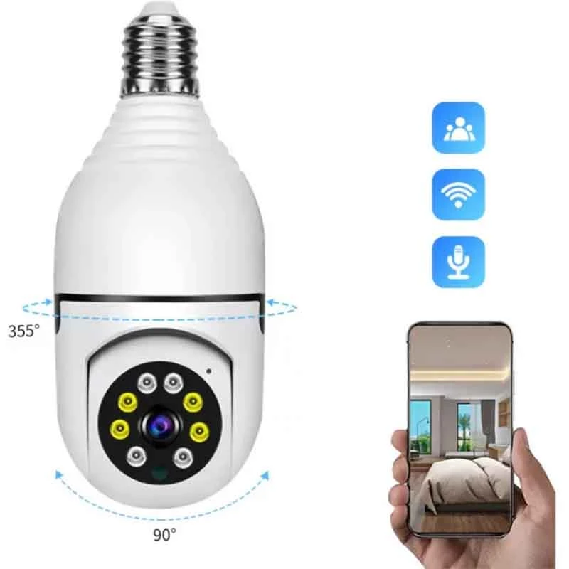Bulb System 360 Degree WiFi Panoramic IP Camera E27 with Night Vision