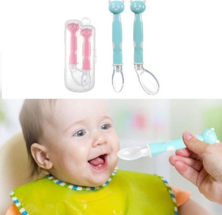 Baby Spoons Feeding Dishes Tableware For Children Flatware Cutlery Spoon Silicone Tools For Patchwork Lot Soup Ladle (DS)