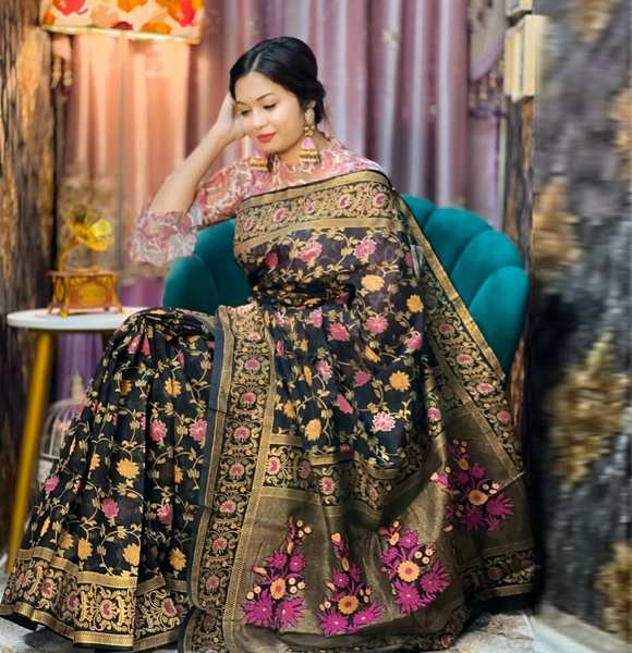 High Quality Screen Print Dhupian Silk Saree GM-311