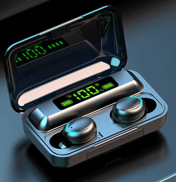 F9 Pro Plus TWS Bluetooth Earphones 2200mAh (DS)