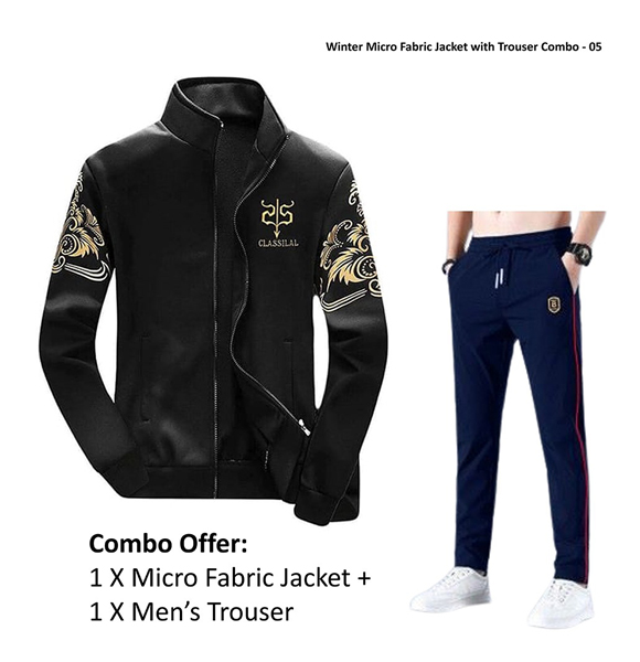 Winter Micro Fabric Jacket with Trouser Combo - 05