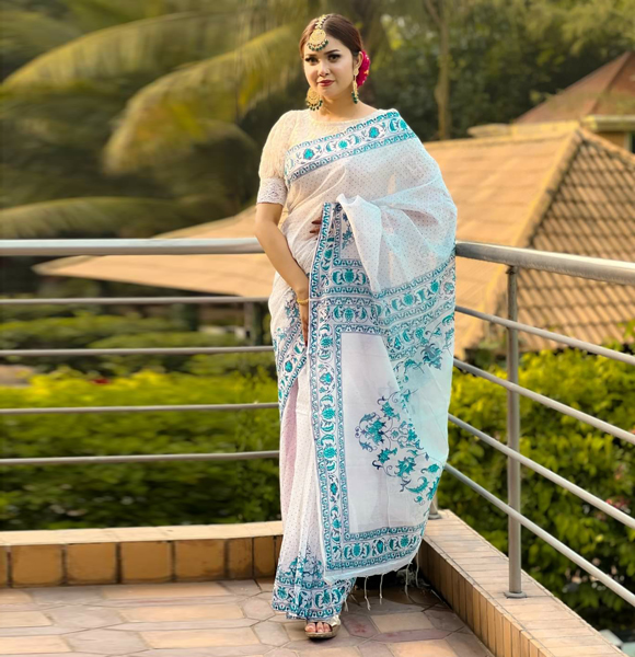High Quality Screen Print Dhupian Silk Saree GM-312