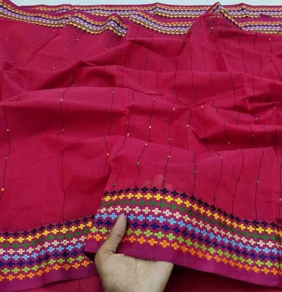 Exclusive Design Soft Khes Noyontara Par Saree-1pc (PWB)