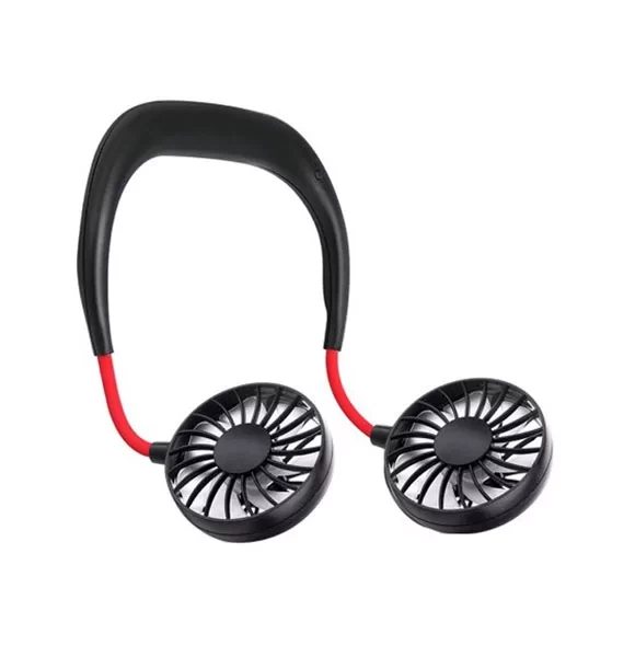 USB Rechargeable Neckband Neck Fan- Black
