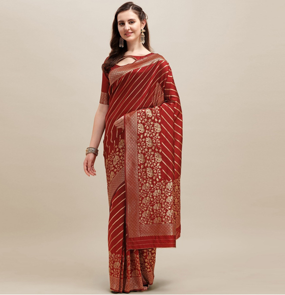 Printed Silk Blend Saree with Blouse GM-1115