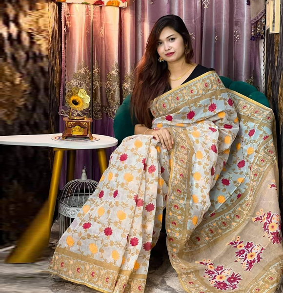 High Quality Screen Print Dhupian Silk Saree GM-321