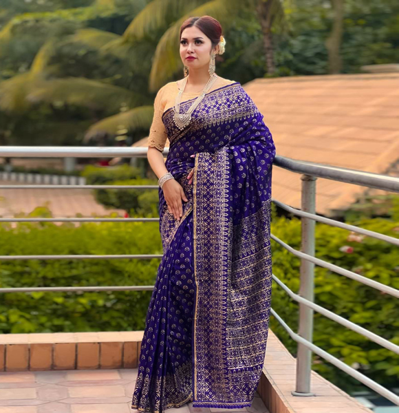 High Quality Screen Print Dhupian Silk Saree GM-356