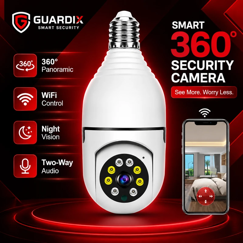 Bulb System 360 Degree WiFi Panoramic IP Camera E27 with Night Vision