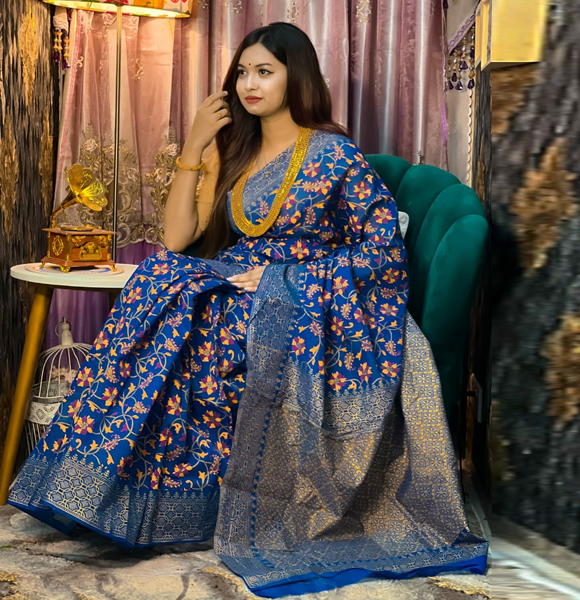 High Quality Screen Print Dhupian Silk Saree GM-358