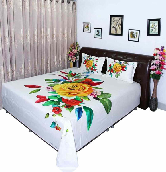 Premium Quality Queen Size Printed Bed Sheet