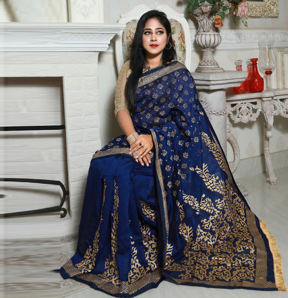 High Quality Screen Print Dhupian Silk Saree GM-357