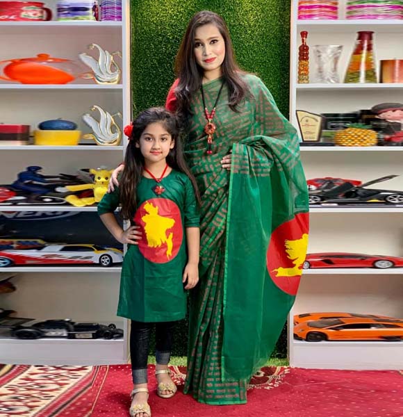Baby & MoM Dhupian Silk Bijoy Sharee