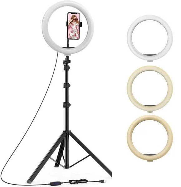 10 inch Ring Light Tripod Stand Studio set for YouTube/Facebook Live Video Tiktok Video (H&G)