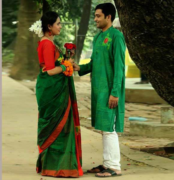 Half Silk Saree and Dhupian Silk Punjabi - Bijoy Combo-6