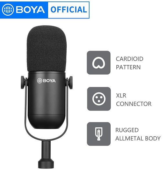 BOYA BY-DM500 Dynamic XLR Podcast Microphone