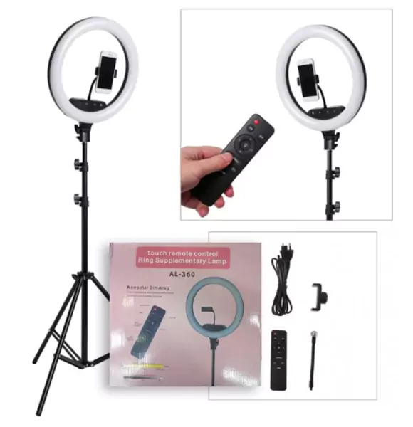 AL-360 14INCH REMOTE CONTROL + COLOR 3 + PHONE HOLDER RING SUPPLEMENTARY LAMP NONPOLAR DIMMING (RUB)