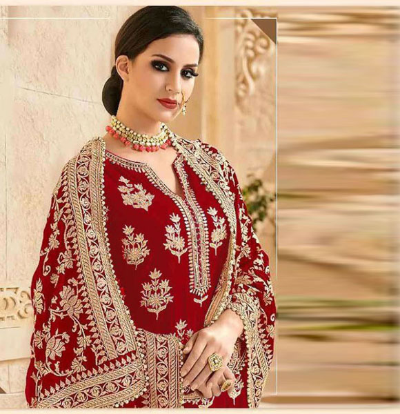 New Indian Georgette 4 peace With Embroidery Work GM-951