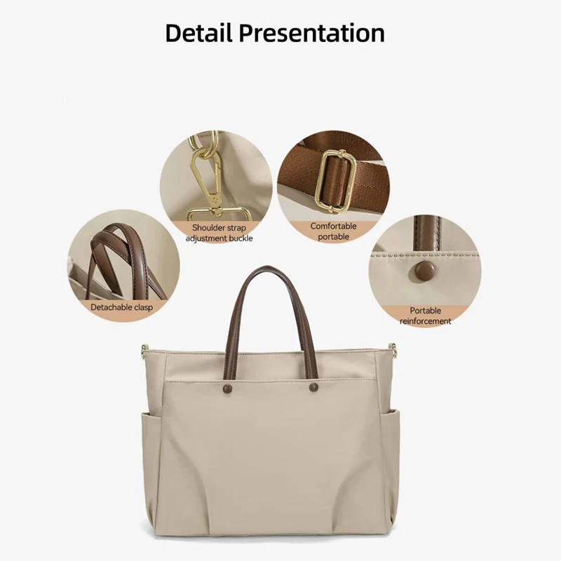 Women's Tote Bag Large Capacity 14 Inch & 15.6 Inch Laptop Shoulder Bag, Single Shoulder Handbag Crossbody Work Tote Bag