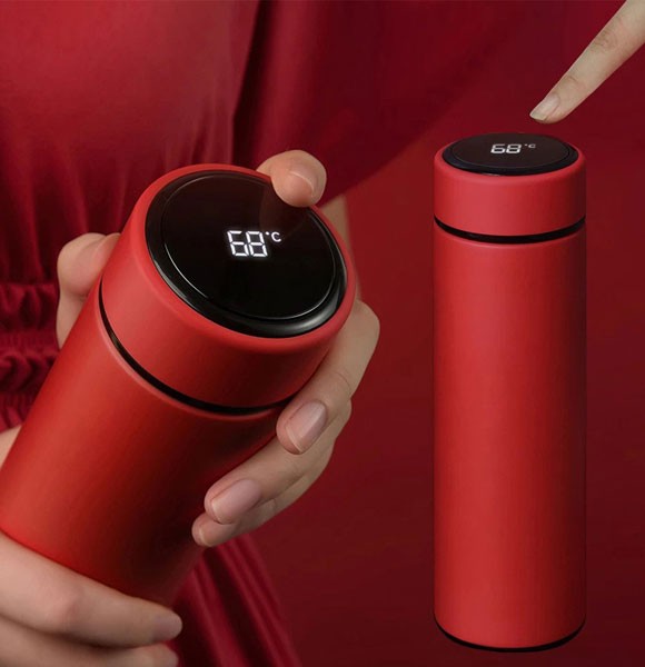 Smart Thermo Flask - Touch Screen Stainless Steel Vacuum Flask- Stainless Thermal Water Flask with LED Display