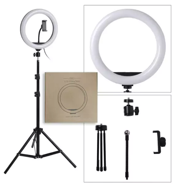M33 12INCH LED BEAUTY LIVE RING LIGHT WITH STAND COLOR 3 + PHONE HOLDER (RUB)