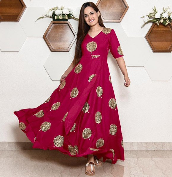 One Piece Readymade Kurti For Woman-Pink