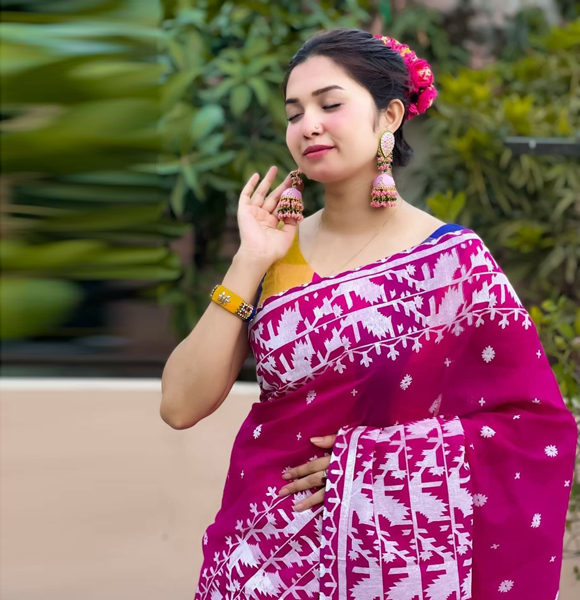 High Quality Screen Print Dhupian Silk Saree GM-313