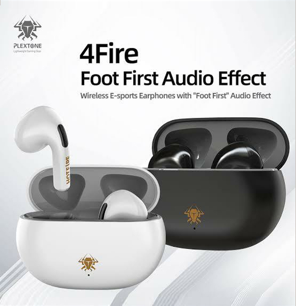 Plextone 4Fire Wireless E-sports Gaming Earbuds with Foot First Audio Effect