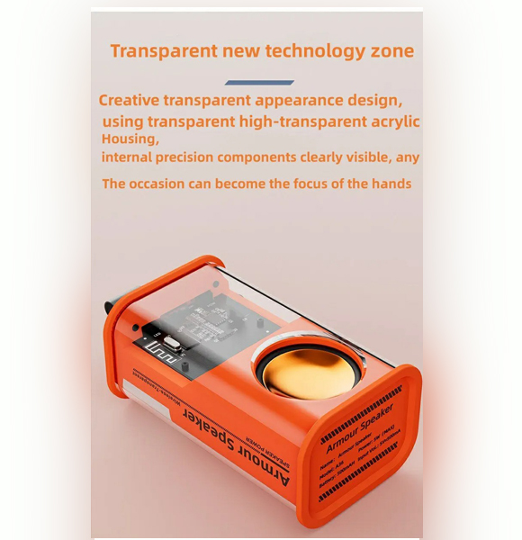 A36 Mecha Speakers Shake The Bass Transparent Wireless Bluetooth Stereo Surround Speakers Audio Player Loudspeaker (DS)