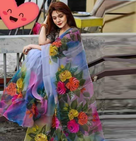 High Quality Screen Print Dhupian Silk Saree GM-306