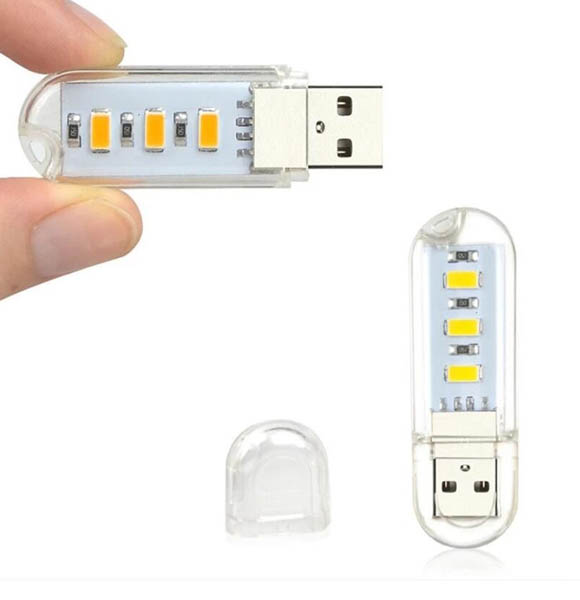 LED USB Lamps Outdoor Camping Night Light U Disk USB Computer Keyboard Desk Lamp Charging Treasure Mobile Power Portable (DS)