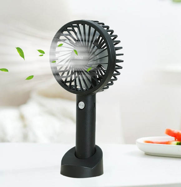 Portable USB Mini Fan Handheld Wind Power With Holder Office dormitory USB Mini Handheld Fan (DS)