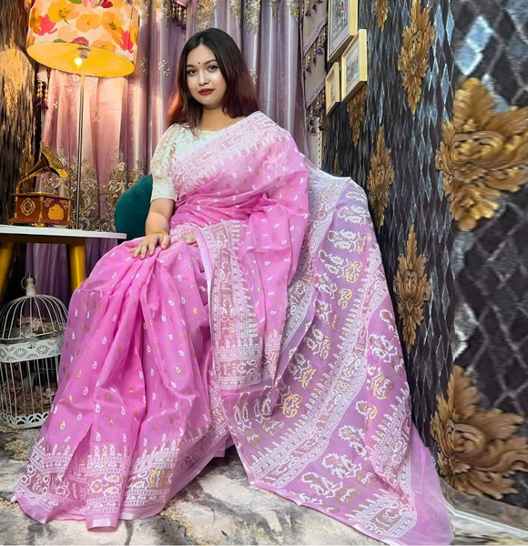 High Quality Screen Print Dhupian Silk Saree GM-315