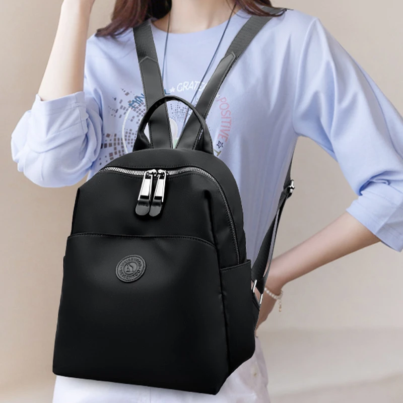New Hot Women's Backpacks | Designer High Quality Soft Nylon Simple Fashion Bag (Black)