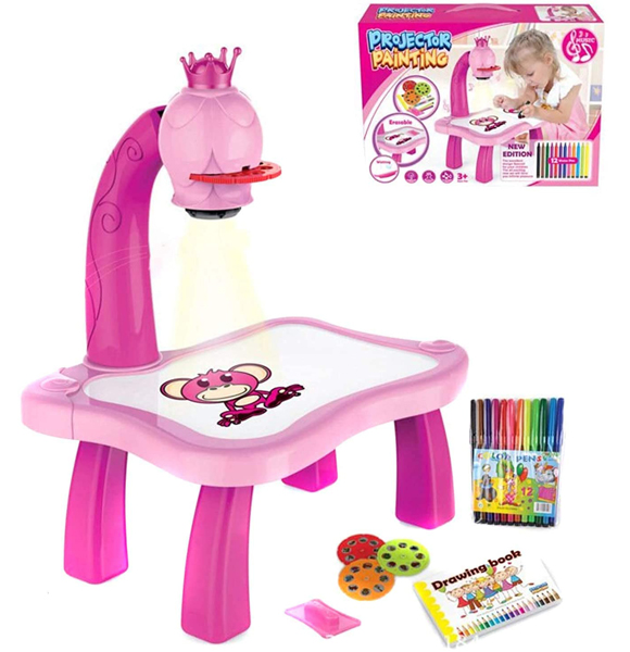 Little Hands Drawing Projector Table for Kids, Trace and Draw Projector Toy with Light