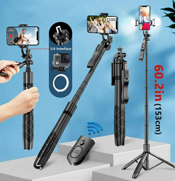 K28 Long Wireless Selfie Stick Tripod Stand Foldable Monopod With Remote shutter (DS)