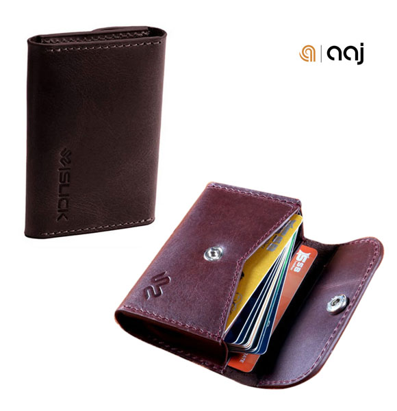 Chocolate Leather Card Holder SB-W120