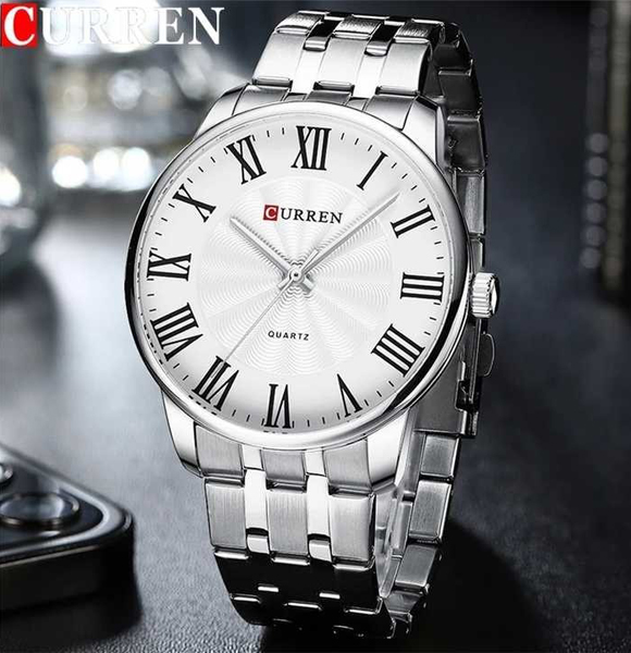New CURREN 8422 Quartz Watches (Silver White) (ETC)