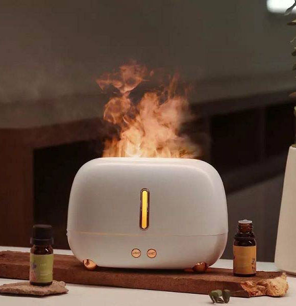 GearUp A318 Flame Aroma Diffuser Air Humidifier (250ml)