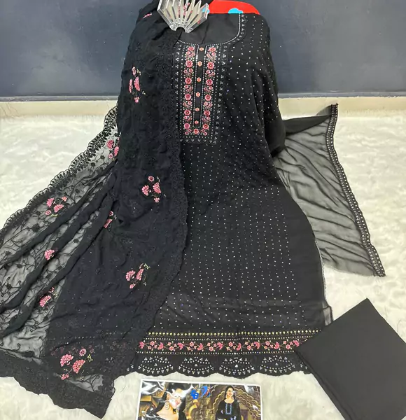 Indian Soft Georgette Unstitched Salwar Kameez 4pcs (CB)
