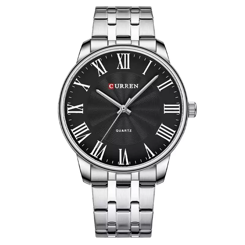New CURREN 8422 Quartz Watches (Silver Black) (ETC)