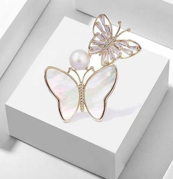 High-end Temperament Pearl Flower Brooch White Pink Tulip Bouquet Brooch Korean version Popular Accessories- GM-2003